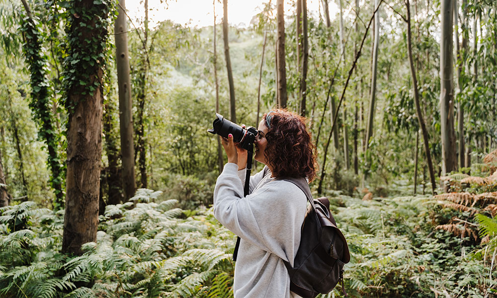 Woman Photographing Nature