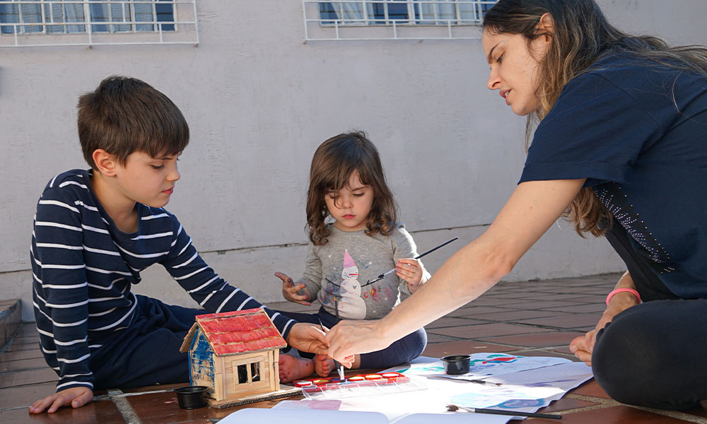 Volunteer Helping Children