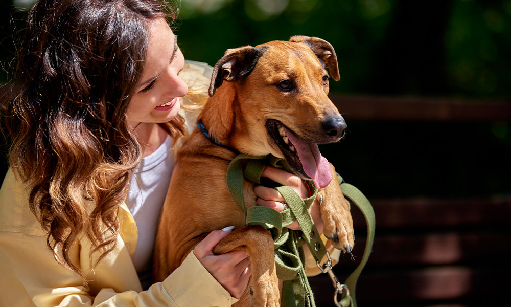 Lady with Her Adopted Dog