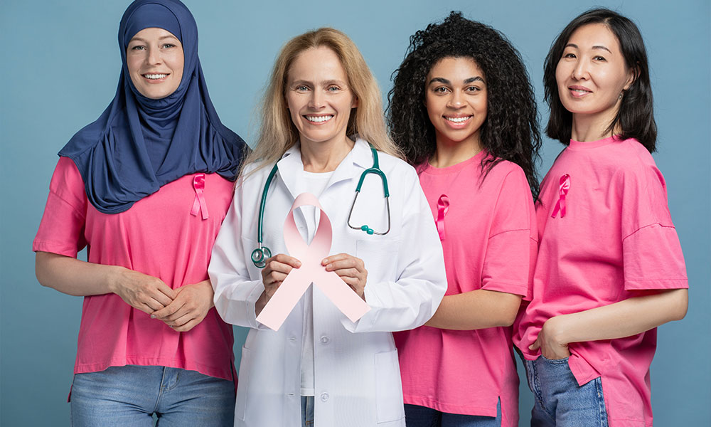 Women of Different Races for Breast Cancer Awareness