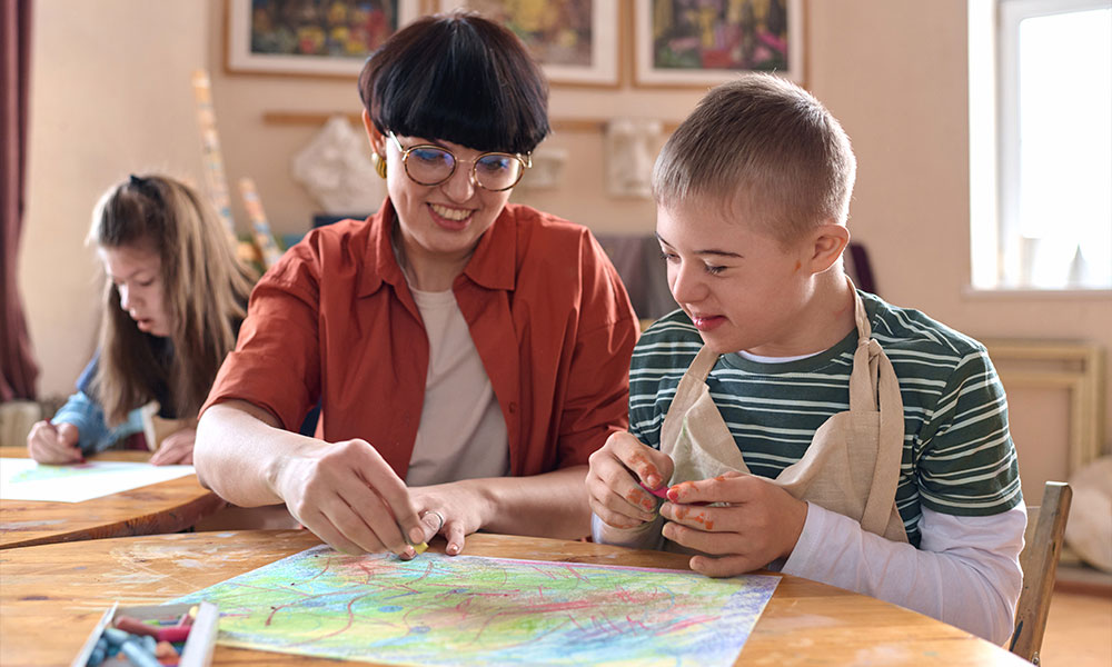 Teacher and Student Painting